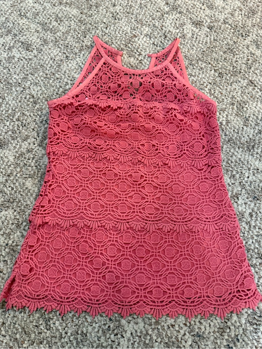 Women's Coral Lace Halter Tank Top
